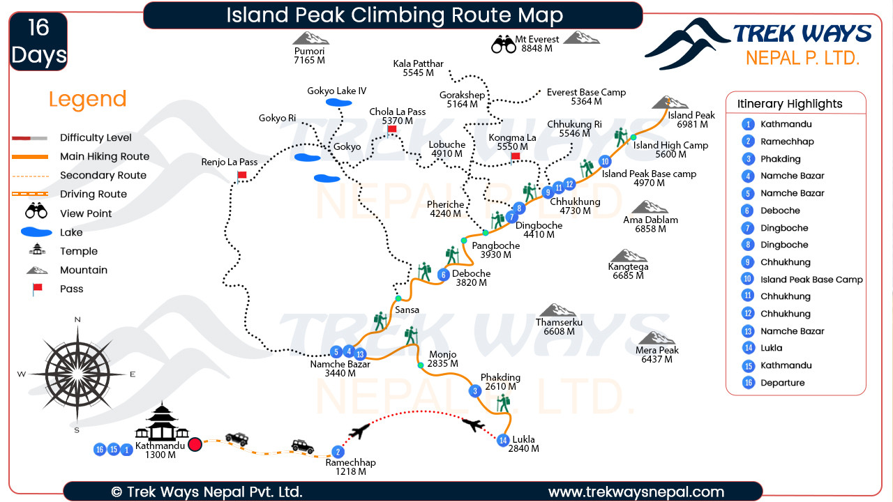 Island peak Climbing Map